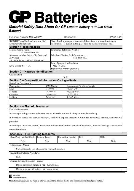 lithium metal battery msds sheet|lithium ion forklift battery sds.